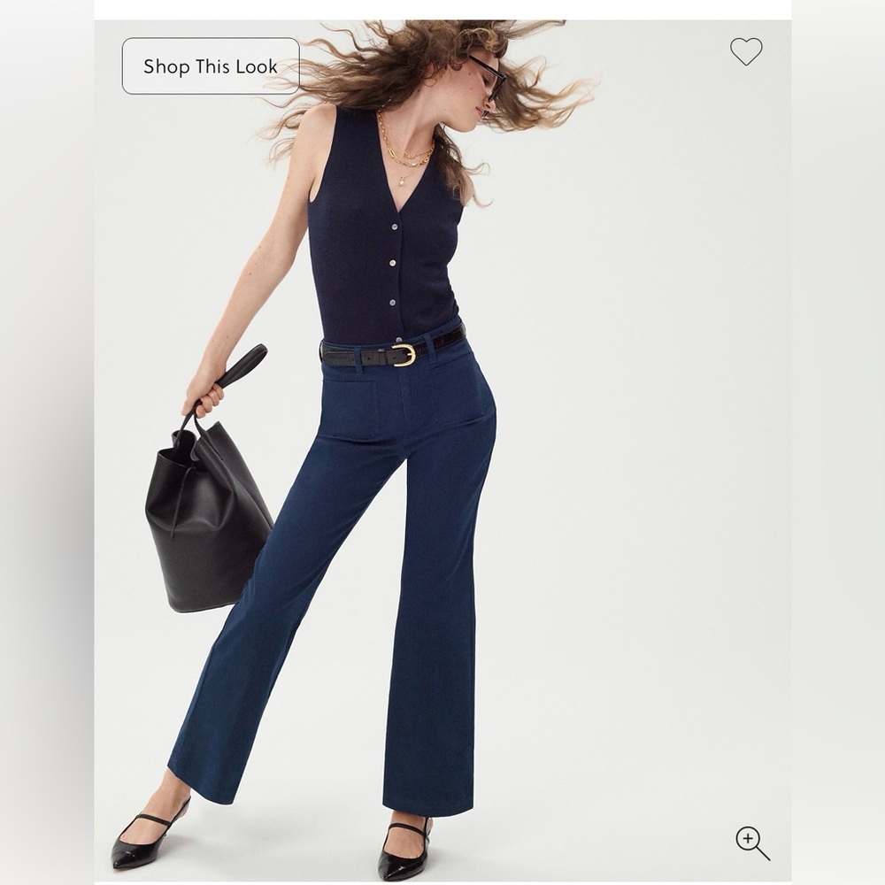 J. Crew Charley kickout crop pant in chino navy blue 29